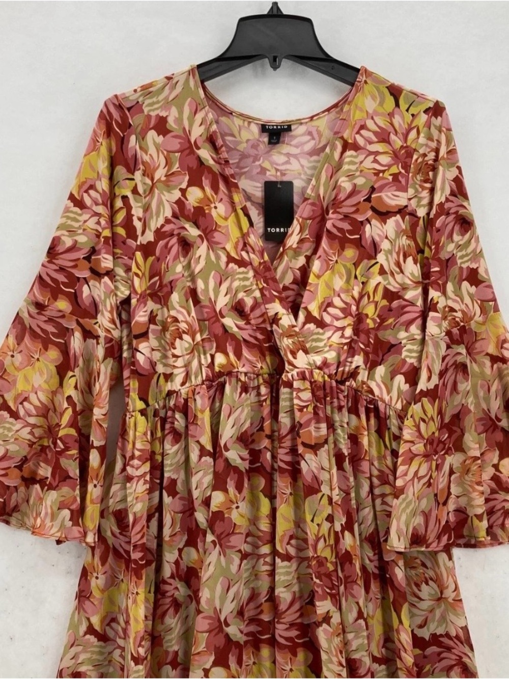 Torrid Floral Surplice Wrap Dress 1X
